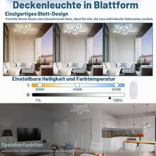 ACXIN LED Deckenleuchte Dimmbar mit Fernbedienung Schlafzimmer Lampe, 180W LED Deckenleuchte Wohnzimmer 2800K-6500K Deckenbeleuchtung Kronleuchter für Kinderzimmer Küche Hallway Esszimmer - 96W - Übersicht 6