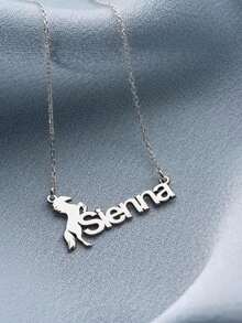 1Pc Custom Galloping Horse Name Necklace For Men Women Stainless Steel Animal Tag Pendant Necklace Personalized Jewelry Gift - Multicolor 6 - View 7