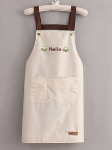 1pc Solid Color Adjustable Strap Apron, Waterproof And Stain-Resistant, Durable And Lightweight, Easy To Clean, Large Capacity Dual Pocket Design, Suitable For Kitchen Cooking, Making Dumplings, Home Cleaning, Camping, Picnic - Multicolor - View 15