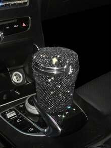 Luxury Diamond Ashtray Portable Car Ashtray With Lid Windproof, Suitable For All Vehicles, Fashion Creative Full Diamond Car Smoke-Free Cup Holder, Universal For All Car Models, Car Interior Shiny Decorative Accessory, Non-Electric - Multicolor - View 15