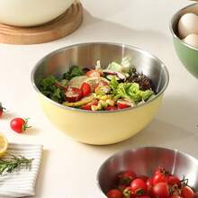 3 Pieces Stainless Steel Mixing Bowls, Large Capacity Fruit Salad Bowls, Kitchen Baking Egg Beating Mixing Bowls With Measurement Lines, Home Use Baking Mixing Dough Bowls, Kitchen Utensils - View 5
