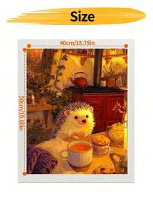 DIY Cute Hedgehog Tea Party (Frameless 8x12 / 16x20 Inches) Paint By Numbers Kit (Acrylic) Arts & Crafts For Adult Beginners, Cozy Home Wall Decor, Relaxing Hobbies, And Unique Holiday Gifts - Sets - View 8