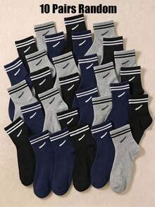 10/20 Pairs Comfortable Kids Crew Socks, Fall Winter All-Season Wear, Halloween Christmas Socks, Applicable For Various Sports, School Daily Outfits - Multicolor - View 13