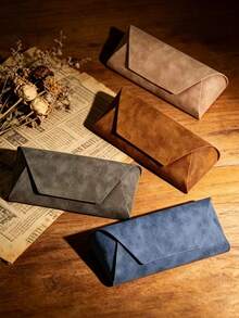 Handmade Leather Glasses Case, Sheepskin Texture, Minimalist Design, Neutral Glasses Storage Box, High-Quality Hard Shell Protective Cover, Portable And Lightweight, Shockproof And Dustproof, Suitable For Travel, Commuting And Daily Use. - Multicolor - View 10