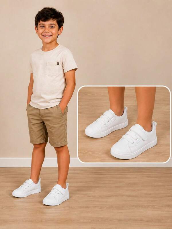 Tênis Infantil Casual Ponta e Elástico Masculino Confortável