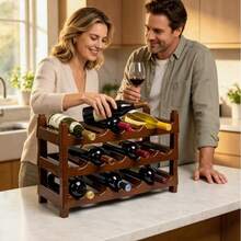 New PP Material Red Wine Cabinet Display Rack Layered Storage Rack Wine Rack Grid Rack Display Rack - Redwood - View 8