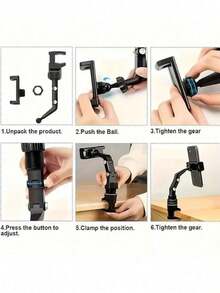 360° Rotatable Adjustable Phone Holder, Space-Saving Car Mount, L-Shaped Design, Firm Grip, Sturdy Structure, Suitable For Various Phones, Back To School Travel Essential, Car Accessory, Camping Essential, Halloween Decoration - One Size Fits All - View 10