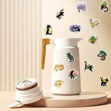 50PCS Cats And Plants Stickers Decals Stationery Guitar Bicycle Laptop Luggage Car Graffiti Sticker - Black - View 7
