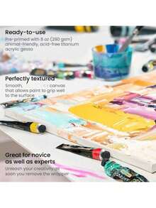 1pc Multi-Size Pure White Blank Canvas Frame, Painting Canvas Board, Hand-Drawn Creative Art Board, Flat Canvas Suitable For Paint Application, Back To School Art Course Creation, Christmas Theme Painting, Halloween Style Pattern Tracing And Coloring, Art Supplies Short Video Promotion - Multi-color - View 9