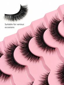 Asiteo 7 Pairs Natural Look Faux Mink False Lashes 3D Volume Fake Eyelashes Easy To Wear - Perfect For Daily Use And Romantic Dates - Black - View 6