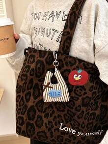 Embroidered Mini Handbag Pendant, Cute Fruit Plaid Bag Charm, Shopping Bag Pendant, Multi-Functional Backpack Accessory, Heart Buckle Keychain Bag Decoration, Holiday Gift, Birthday Gift, Shopping Bag Fruit Heart Buckle Hanging Rope, Girly Backpack Keychain Decoration Pendant, Back To School Essential Backpack Charm, Christmas Gift - Multicolor - View 7