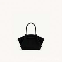 Women Top Handle Bags - Black Large [Suede Velvet In Stock] - View 6