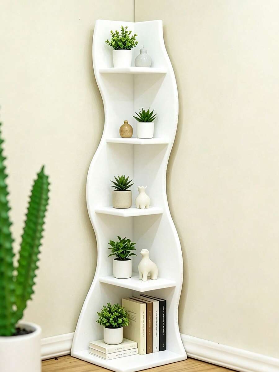 Fashionable Curved Shelf, Suitable For Dollhouse - A Perfect Mini Storage Unit For Displaying Dollhouse Decor And Miniature Books. An Ideal Gift For Family, Friends And Miniature Model Enthusiasts; Perfect For Halloween Or Christmas. - Multicolor - View 1