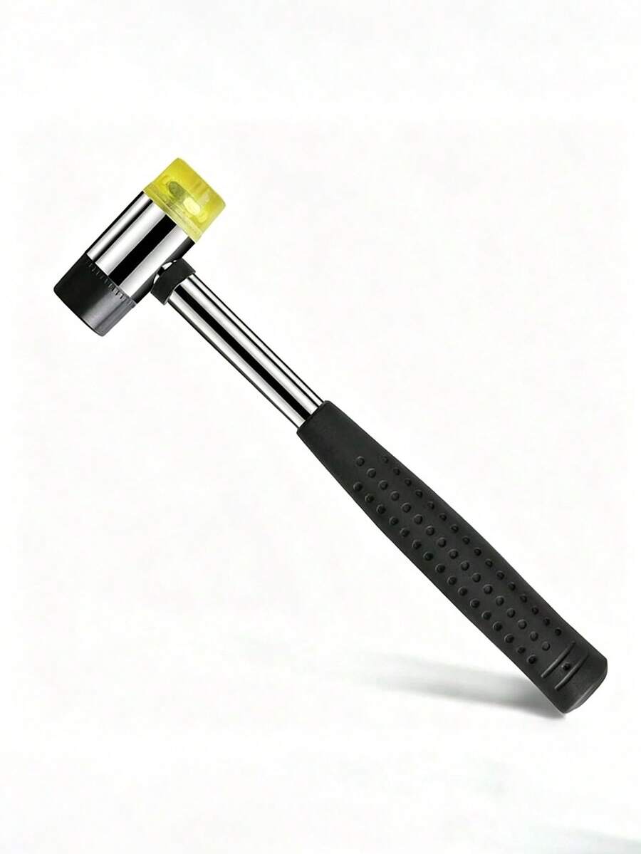 1pc Double-Sided Soft Touch Hammer - Leather DIY Tool, Red Rubber Hammer, Black Plastic Coated Handle And Double-Headed Rubber Hammer, Suitable For 25mm Handheld Projects - Multicolor - View 1
