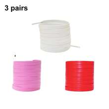 3雙/4雙（7mm寬）時尚彩色光滑皮革鞋帶，適合日常更換、DIY裝飾，可搭配運動鞋、運動鞋與靴子 - 3雙-1白色1紅色1粉色皮革 - 查看 14
