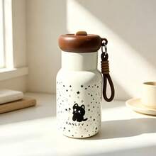 550ml Cartoon Cute Insulated Tumbler With Adorable Body Pattern And Portable Lanyard, Eye-Catching For Daily Outings, Comfortable Grip, Convenient For School, Commute And Shopping, Spring Lid Design For Easy Opening And Closing, Satisfies Daily Insulation Needs For Hot And Warm Water, Fresh And Cute Appearance For Great Photos, Perfect For Personal Use Or As A Gift, Combines Aesthetics And Practicality - Multicolor - View 7