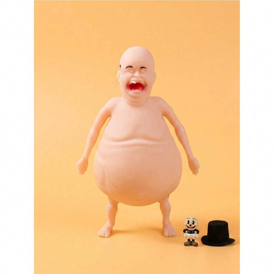 1pc Funny Bald Man Squeeze Toy, Creative Human-Shaped Stress Relief Toy, Soft Elastic TPR Fingertip Toy, Humorous Prank Toy, Anxiety Relief Hand Gadget, Quirky Desk Decor, Perfect Prank Gift For Parties And Birthdays, Suitable For Children And Teenagers - Multicolor - View 1