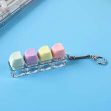 4-Key Mechanical Keyboard Fidget Keychain With Clicky Switch Buttons And Adhesive Keycaps, Finger Clicker Stress Relief Desktop Toy, Suitable For Gamers, Office Workers, Teens 14+ And Adults, Halloween/Christmas/Stocking Stuffer (Random Color) - Multicolor - View 4