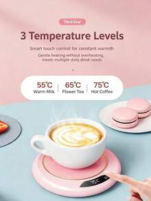 Smart Cup Warmer With Digital Temperature Display, Desktop Constant Temperature Mug Heater, Suitable For Coffee, Tea, Milk, Compatible With Ceramic, Glass, Metal Cups, 3 Colors Available - Multicolor - View 4