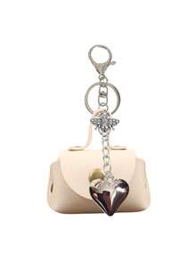 Mini Handbag Keychain, Bee & Heart Pendant Charm Series, Coin Purse, Portable Small Bag Pendant, Suitable For Coins, Loose Change - A - View 14