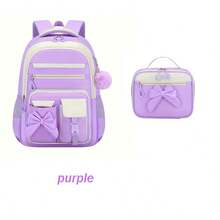 2pcs Bowknot Back To School Essential Large Capacity Backpack, Matching Handbag, Suitable For Daily Commute And Short Trips - Sets - View 9