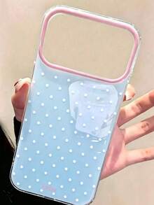 Ins韓系簡約黃色波點手機殼，適用於Apple 17 Pro Max、13/12/16 Pro、新款15 Pro Max，女款純色創意雙層全包覆硬殼保護套 - 彩色 - 查看 2