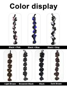 1pc Kids Bubble Braid Ponytail Hair Extension With Elastic Hairband, Soft Colorful Synthetic Hair, Easy To Wear No Damage Hair Piece, Suitable For Girls Holiday Cosplay Party, Halloween - Multicolor - View 7