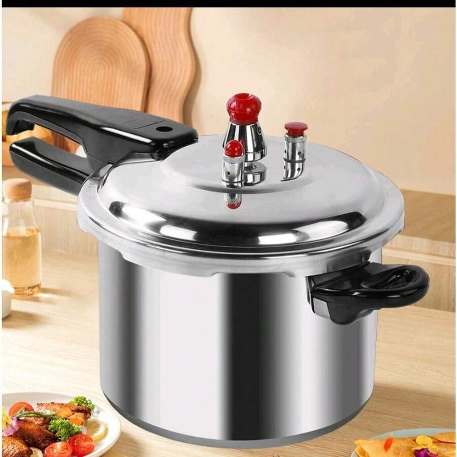 4 Litre Home Dual Handle Aluminum Pressure Cooker Kitchen Catering Cookware UK - View 1