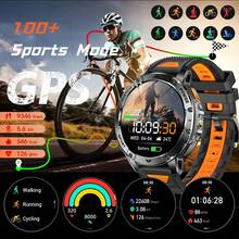 GAWSUG 1400mAh Rugged Smart Watch Military Tactical IPX8 Waterproof Bluetooth Call Flashlight Fitness Tracker Men Women Gift - View 8