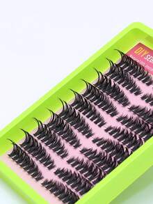 Ayrmilla 80D D Curl Lash Clusters 160 Clusters Individual False Eyelashes, Thick Fluffy DIY Segment Lash Extensions, Soft Comfortable Reusable Cluster Lashes For Home Self Application Eye Makeup - D - View 3