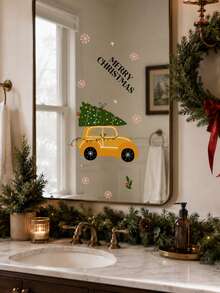 SUPSTICKER Christmas Car Window Stickers, Holiday Snowflake Glass Decals, 4 Styles, 23.65x32.5cm, Home Window Decor - Car - View 5