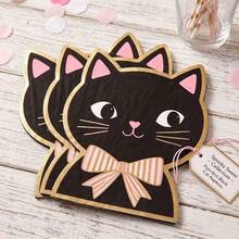 16pcs Black Cat Bowknot Disposable Napkins Halloween Cat Theme Party Decoration Napkins Halloween Party Decoration - Napkins - View 3