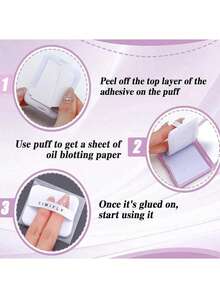 400PCS Facial Oil Control Paper + Square Powder Puff + 1 Mirror, Oil Absorption Control, Refreshing And Portable Facial Suction Cup, Can Absorb Excess Oil On The Face, Suitable For Men, Women, Beginners, Skin Care Products - Purple - View 5