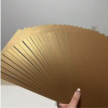 17 Sheets Chocolate Brown Pearlescent Cardstock - A5 Size Thickened Handmade Paper, Soft Satin Luster, Suitable For Wedding Invitations, Scrapbook Materials, DIY Gift Box Packaging, Photo Album Decoration, Artistic Greeting Cards - 17 Sheets Of Gold-brown Pearlescent Cardstock - View 1