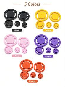 陶瓷足環壓模工具組，5種尺寸 XS/S/M/L/XL 黏土底座模具，可重複使用陶藝底部成型工具，可製作均勻一致的陶瓷足，手工壓製陶瓷足造型工具，適用於碗、馬克杯、盤子手工藝，輕量陶藝製作配件 - 彩色 - 查看 8