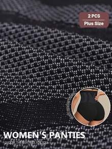 MEIYATING 2pcs Plus Size High Waist Tummy Control Butt Lifting Seamless Panties, Soft Fit Triangle Underwear For Women - Multicolor - View 6
