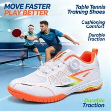 2026 New Professional Table Tennis Shoes For Youth Students Competition Training Badminton Shoes Breathable Non-Slip Tennis Shoes White & Orange - 611-white Orange - View 10