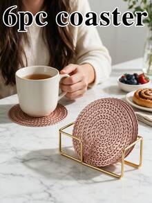 12pcs, Gold Hollow Beverage Coasters, Washable Table Accessories, Non-Slip Table Mats, Breathable And Heat Dissipating, Lightweight And Easy To Store, Suitable For Restaurants, Cafes, Homestays, Compatible With Afternoon Tea, Festivals, Parties, Gatherings, Birthdays, Weddings, Dinner Parties. - Multicolor - View 16