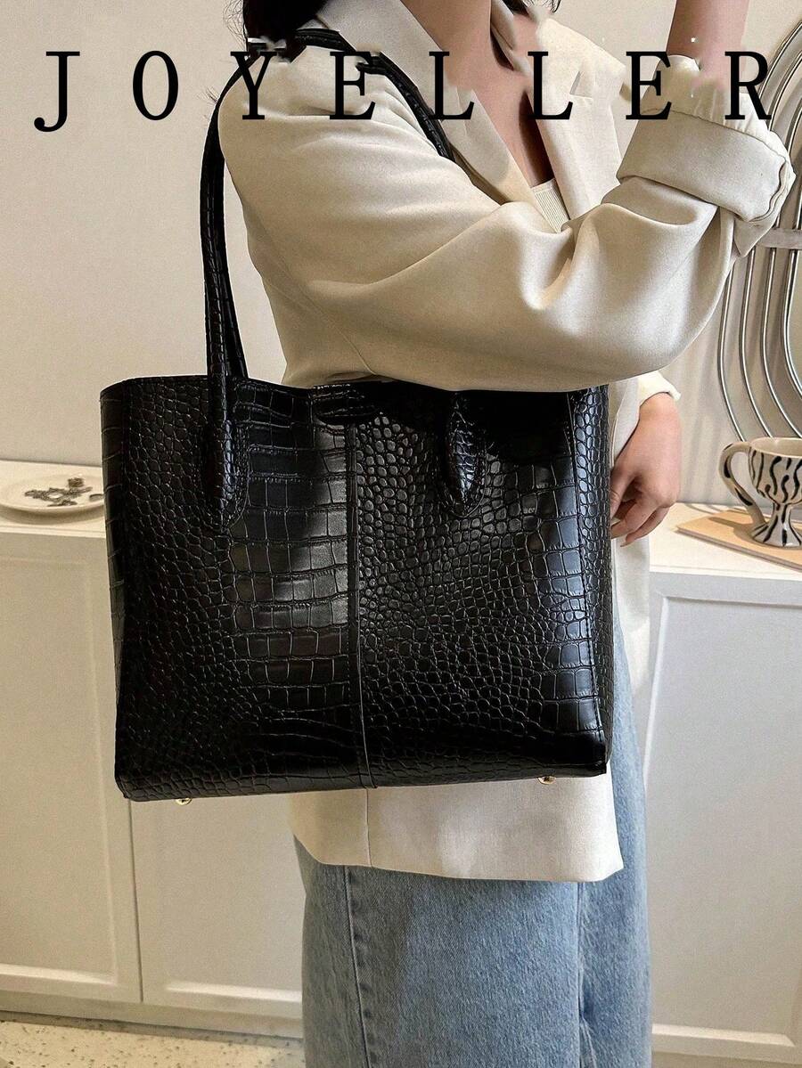2026 New Vintage Handbag For Women, Fashion Commuter Bag, Multi-Function Large Capacity Shoulder Bag, Random Texture