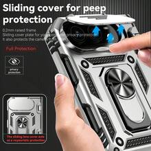 SKJL Hockproof Rugged Armor Case Compatible With Iphone Duo Fro Samung Galaxy Z Fold 8 Utra Fold8 Fold7 Fold 6 Fold 5 Foldable Phone, Slide Camera Protection Cover, Built‑In Metal Ring Kickstand Full Body Drop‑Proof Phone - Silver - View 8