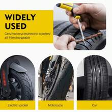 A Driving Gift Prepared For Every Car Owner! This Is A Set Of Tire Repair Tools Actually Photographed By The Shop Owner, Including Brown/Black Rubber Strips, T-Shaped Tools, And Tire Repair Nails To Solve Small Perforation Problems. - A - View 5