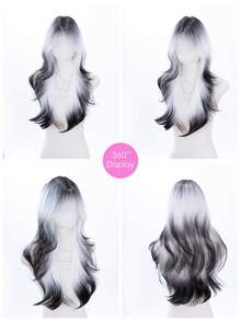 alicegarden Wig sintetis sepanjang 26 inci dengan gaya bergelombang alami dalam berbagai warna yang menakjubkan. Dirancang dengan poni, wig palsu ini sangat cocok untuk cosplay Halloween dan penggunaan sehari-hari, menawarkan hadiah wig yang alami dan tahan lama untuk para wanita. - MultiWarna - View 9