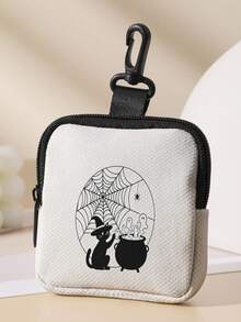 1pc Coin Purse, Storage Bag, Makeup Bag, Card Holder, Earphone Storage Bag, Halloween Pattern Printed Coin Wallet Card Holder, Can Hold Coins, Cards, Accessories, Keys, Multi-Functional Storage Bag, Ideal Gift For Girls And Boys - Multicolor - View 9
