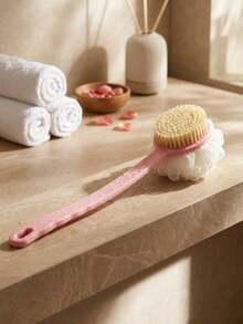 Long Handle Bath Brush, Suitable For Back Scrubbing And Shower Cleaning, 2-In-1 Bath Brush, Long Handle Soft Bristle Brush Head, Suitable For Back Cleaning And Body Cleaning, Long Handle Bath Brush (Do Not Use This Product Violently) - Multi-color - View 3