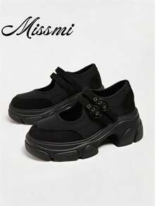 Design-Driven Functional Style Ballet Sports Shoes For Women 2025 New Thick Sole Mary Jane Shoes - Black - View 2