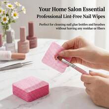 1200/600/5pcs Lint-Free Nail Cleaning Wipes, Gel Nail Polish Remover Pads, UV Gel Cleaning Wipes, Nail Polish Remover Wipes, Lint-Free Nail Polish Remover Pads, Pink Nail Cleaning Wipes, Bottle Neck Cleaning Pads, Eyelash Glue Remover Wipes, Nail Art Pads, Nail Art Magic Wipes, Super Absorbent Soft Non-Woven Fabric, Eyelash Extension Glue Cleaning, Nail Care, Nail Salon Supplies, Nail Art Tools, Home Nail Kit Accessories - Multicolor - View 10
