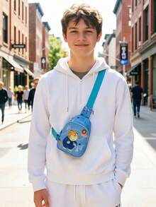 1pc Disney Mini Chest Bag, Adjustable Shoulder Strap Fashion Casual Waist Bag For Teens, Authentic Printed Cartoon Chest Bag, Multi-Use Convenient Fashion Waist Bag, Cute Coin Purse, Multi-Function Storage Bag, Mini Chest Bag, Multi-Use Storage Pouch, Party Gift Coin Bag, Outdoor Sports Bag, Zipper Closure - Multicolor - View 5