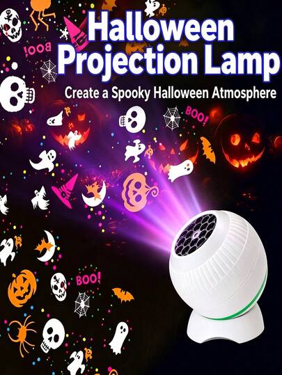 1 Peça Luz de Projeção de Feriado, Lâmpada Projetora Giratória de Natal e Halloween com Múltiplos Slides de Padrão, Projetor de Decoração de Festival Interno para Festa de Natal e Halloween, Decoração de Parede Doméstica