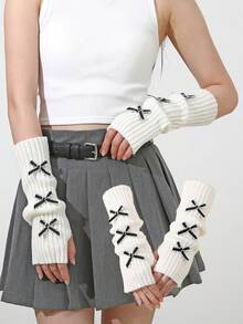 10pcs Star Fingerless Gloves, Y2K Style Arm Warmers, Knitted Subculture Design, Suitable For Autumn/Winter Summer - Multicolor - View 15