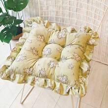 1 buah Bantal Kursi Bulat/Persegi dengan Tepi Bergelombang dan Motif Bunga, Bantalan Kursi Serbaguna Lembut yang Dapat Dicuci, Bantalan Sandaran, Bantalan Kursi Tebal dan Lembut, Cocok untuk Penggunaan di Rumah dan Kantor - Beraneka warna - View 13